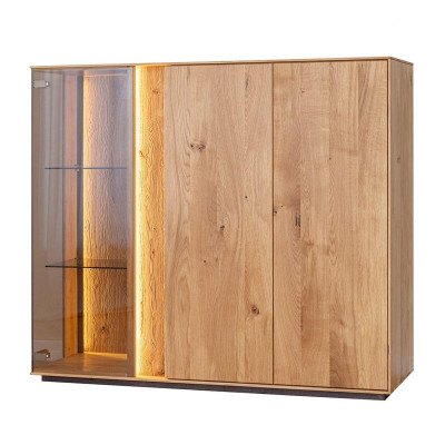 Vitrina marrón claro Aparador de comedor de diseñador Armarios de madera Armario con LED