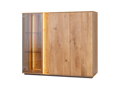 Vitrina marrón claro Aparador de comedor de diseñador Armarios de madera Armario con LED