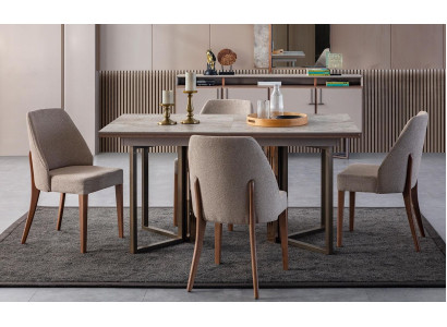 Conjunto de comedor Grupo de comedor Esquina de comedor Mesa de comedor Sillas Madera Gris 7 piezas
