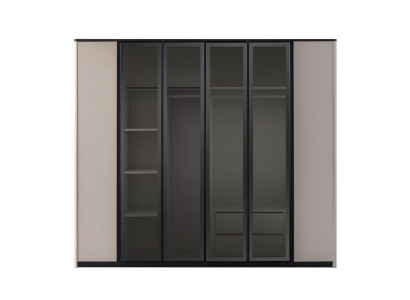 Armario ropero Armario para la ropa Armario armario de madera moderno Gris
