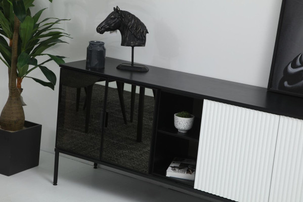 Aparador de madera blanco moderno para sala de estar.
