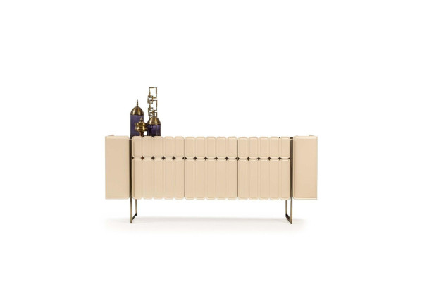 Mueble de madera beige aparador de diseñador cómoda consola armario de madera muebles de lujo.