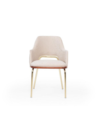 Silla de acero inoxidable beige con marco de metal para comedor, de lujo, de una plaza, silla nueva.