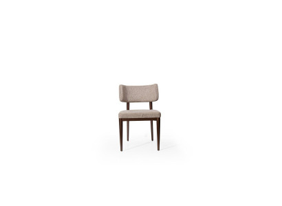 Diseñador Silla de tela beige Comedor Patas de madera marrón Muebles de diseñador