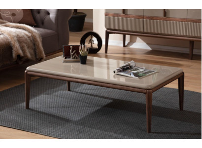 Mesa de centro de madera marrón, muebles de diseñador de sala de estar de lujo, mesas elegantes