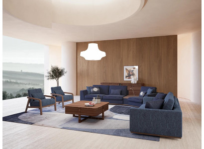 Conjunto moderno de sofá de dos plazas y tres plazas sofá de tela de lujo diseño de sillón muebles.