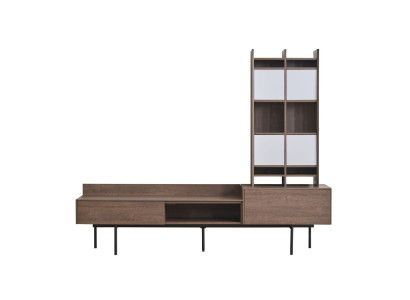 Sala de estar Soporte de TV marrón Armario de pared Conjunto de pared moderno de 3 piezas