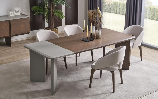 Conjunto de comedor moderno Mesa de comedor de diseñador 4 sillas 5 piezas Conjunto elegante Nuevo