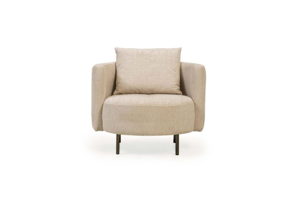 Sillón tapizado Sillón de cóctel Asiento individual Beige Diseñador Nuevo