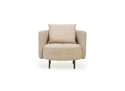 Sillón tapizado Sillón de cóctel Asiento individual Beige Diseñador Nuevo