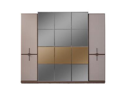 Armario de ropa Armario de vestíbulo Diseño Armario de madera con espejo Gris