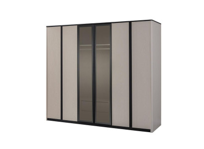 Armario, armario ropero, armario ropero moderno de madera gris.