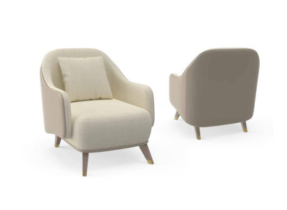 Sofá individual acolchado de diseño de lujo de tela blanco, sofá nuevo.