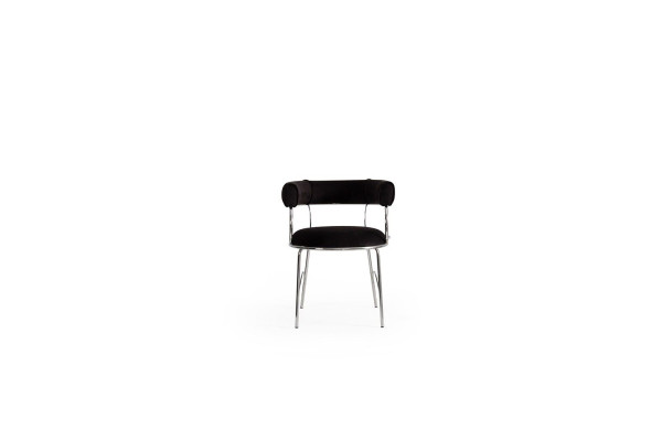 Diseñador Taburete de bar negro de lujo Sillas de marco de metal para comedor