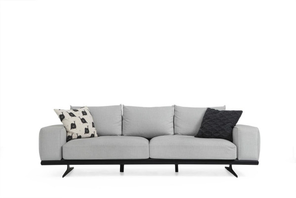 Sofá conjunto sofá de 2 plazas sillón gris moderno juego de tela