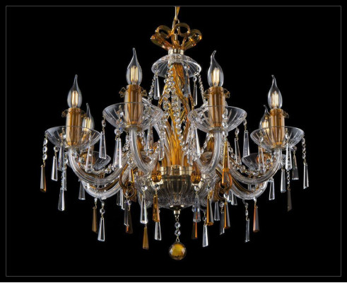 Diseño de araña de luces de techo doradas lámparas de araña de cristal.