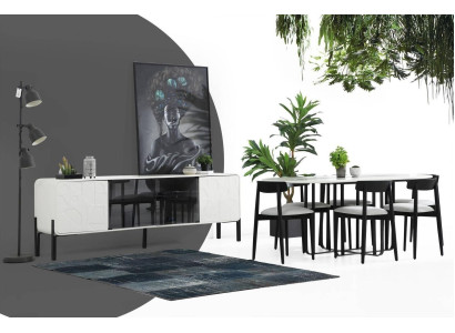 Grupo de comedor Mesa Sillas Mesa Madera Juego 7 piezas Blanco Mesas Nuevo