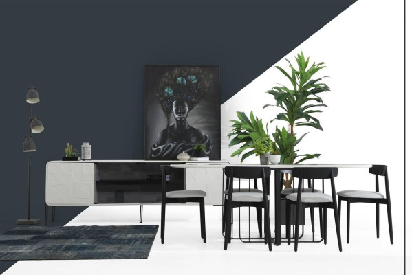 Grupo de comedor Mesa Sillas Mesa Madera Juego 7 piezas Blanco Mesas Nuevo