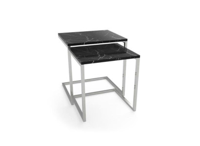 Mesa auxiliar Material de muebles de sala de estar Acero inoxidable negro Diseño de mesa