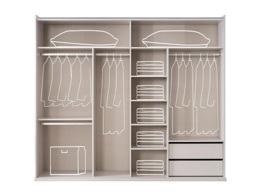 Diseño de armarios de lujo Armario con espejo grande Blanco Madera Moderno
