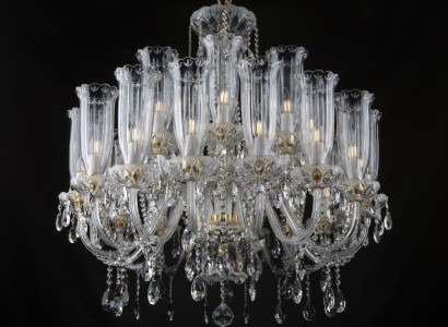 XXL lámpara 24x candelabros palacio Villa D'Este luces lámpara de cristal candelabros.