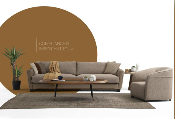 Conjunto de sofás 4 plazas sillón de 4 plazas moderno tela beige set de diseño