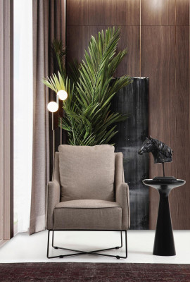 Conjunto de sofás de 4 plazas, sillón de 4 plazas en tela gris, diseño moderno.