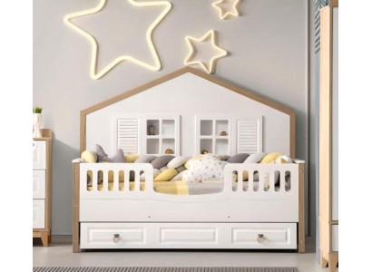 Marcos de cama para habitación infantil perfectos, muebles para habitación infantil de madera clara de novedad.