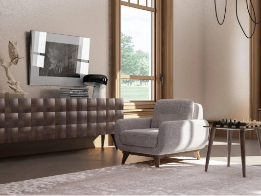 Lujo silla de salón tapizada en tejido textil de alta calidad, nuevo.