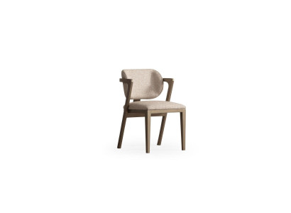 Silla de comedor beige. Sillas de comedor exclusivas. Estructura de madera de diseñador.