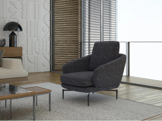 Sillón de lujo tapizado en tela, de diseño, para la sala de estar. Muebles tapizados.