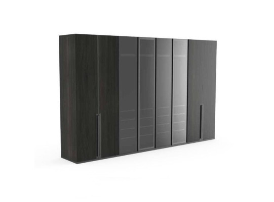 Armario de dormitorio Armarios de lujo de 8 puertas en negro.