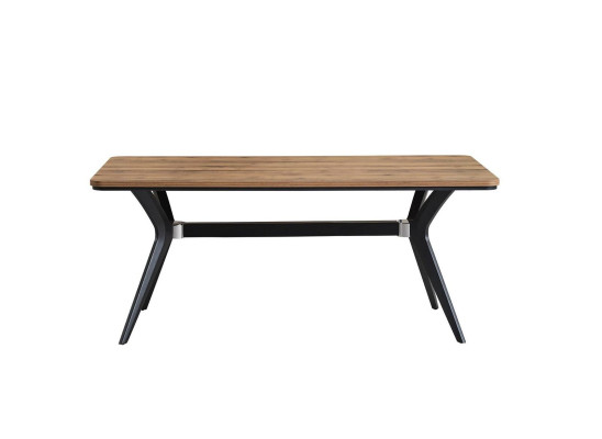 Conjunto de comedor de lujo, mesa de comedor de comedor de madera marrón de 9 piezas.