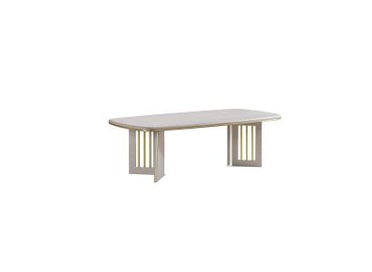 Mesa de centro elegante blanca de diseñador semi-redonda muebles de madera de lujo mesas de madera