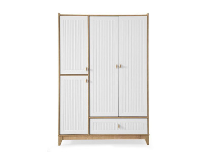 Elegante Armario de ropa en madera blanca Diseño de armario de madera blanca Muebles de habitación infantil