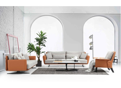 Conjunto completo de sofás conjunto de sofá sofá de 3 plazas tela naranja.