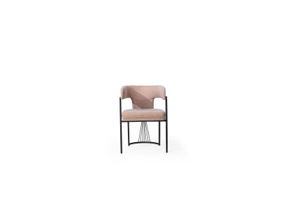 Silla de diseñador beige Sillas de metal Sillas tapizadas de comedor de lujo
