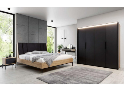 Armario negro de lujo de madera elegante diseño de armario moderno.