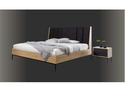 Conjunto de dormitorio beige Cama elegante 2 mesitas de noche lujo moderno Nuevo 3 piezas.