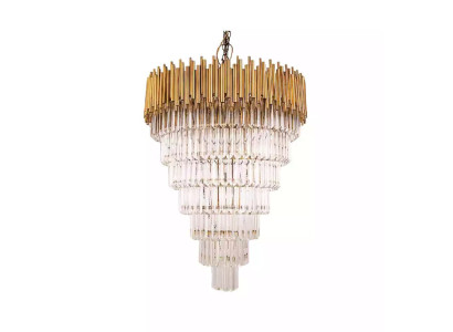 Lámpara de araña Lustre Lámpara de techo Lujo Lámpara de techo Cristal Oro Cono