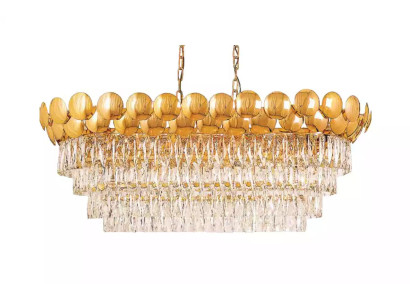 Lámpara de techo de araña dorada de cristal de lujo XXL.