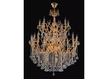 Lujo real candelabro de techo de araña de oro lámpara de techo araña de cristal.