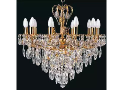 Lámpara de techo de lujo Lüster Kronleuchter Crystal Gold Art.