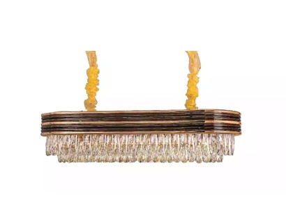 Lámpara de araña de cristal, lámpara colgante de techo, lámpara decorativa, dorada.