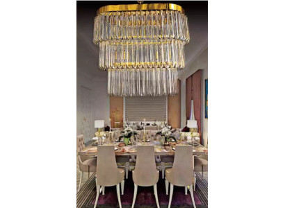 Lámpara de araña de latón lámpara de techo de diseño de sala de estar de lujo moderno