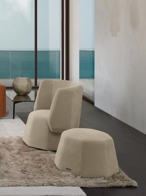 Diseño Silla Lujo Individual Moderno Respaldo Textil Mueble Asiento Único Primavera