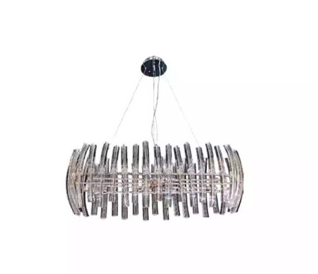 Lámpara de araña de cristal para la sala de estar en un lujoso color cromo.