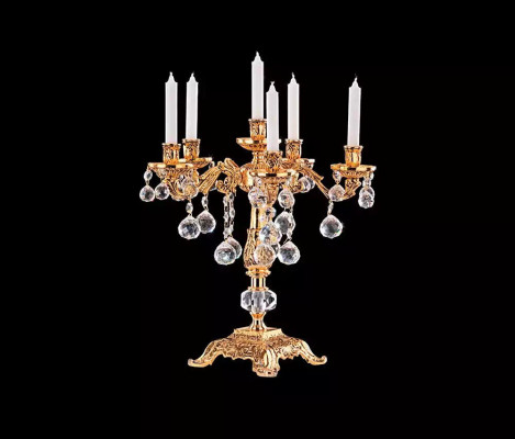 Portavelas Candelabro Portavelas Candelabro de mesa Elegante Oro