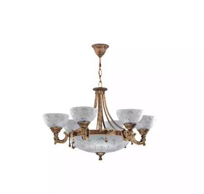 Lámpara de techo araña luminaria lámpara candelabro vidrio gris oro