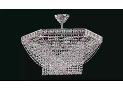 Lujoso candelabro de araña de techo plateado lámpara de techo de cristal